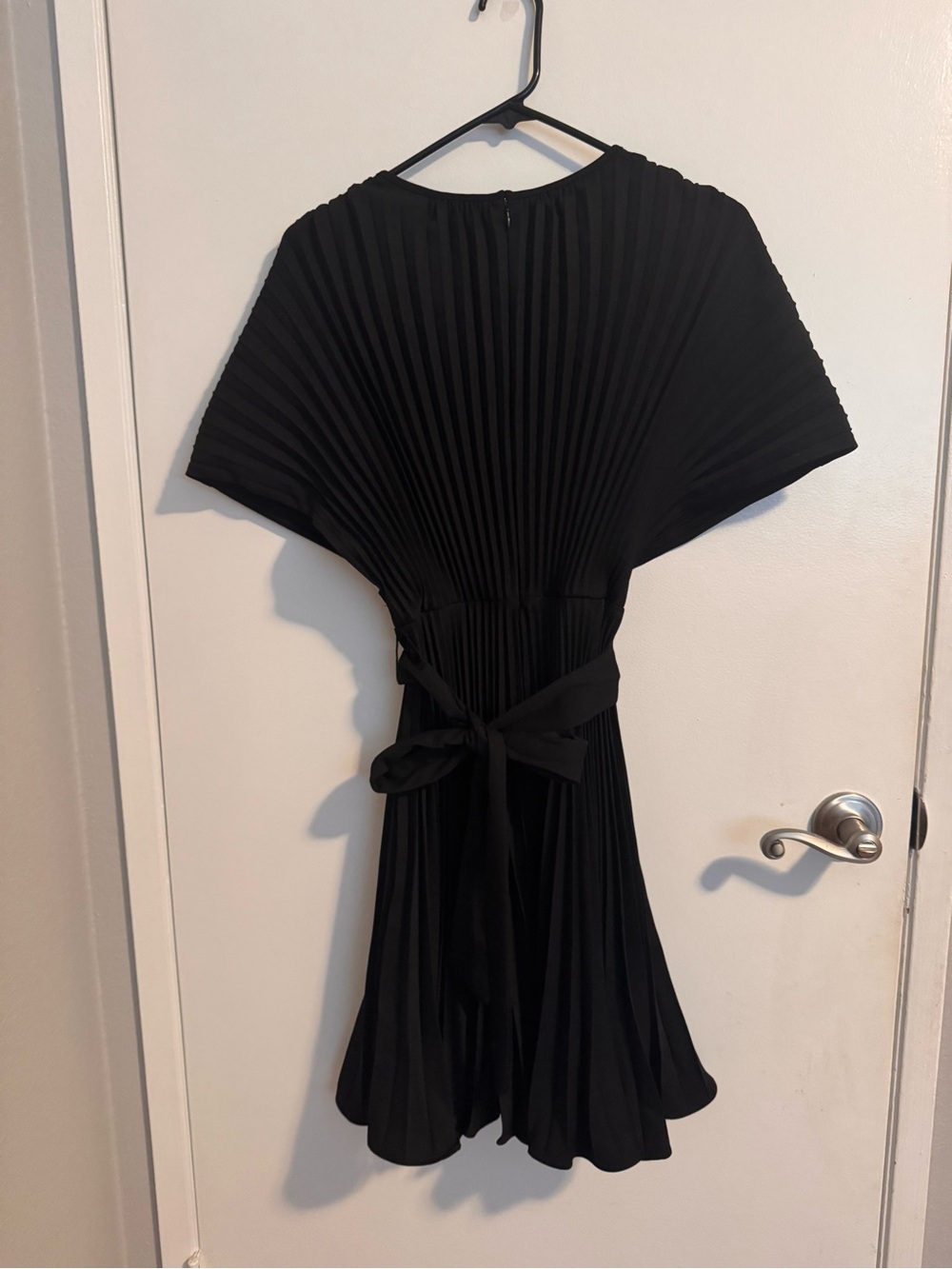 DKNY Black Pleated Tie-Waist Mini Dress - Picture 4 of 5
